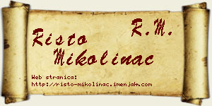 Risto Mikolinac vizit kartica